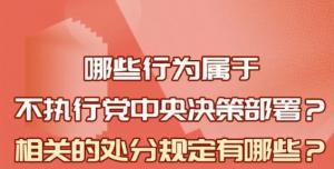 【學(xué)習(xí)在線】哪些行為屬于不執(zhí)行黨中央決策部署？相關(guān)處分規(guī)定是什么？